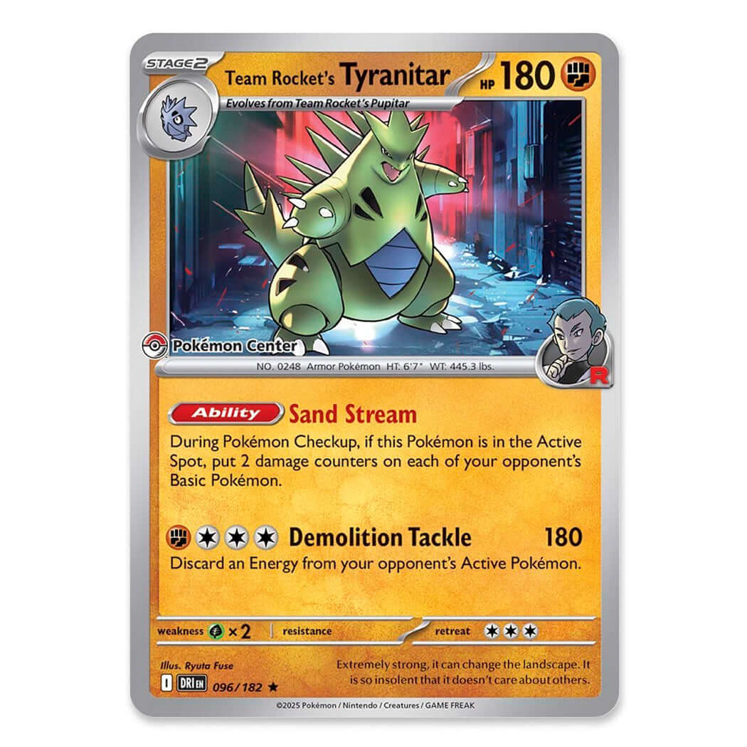 pokemon center stamped cards Team Rocket's Tyranitar