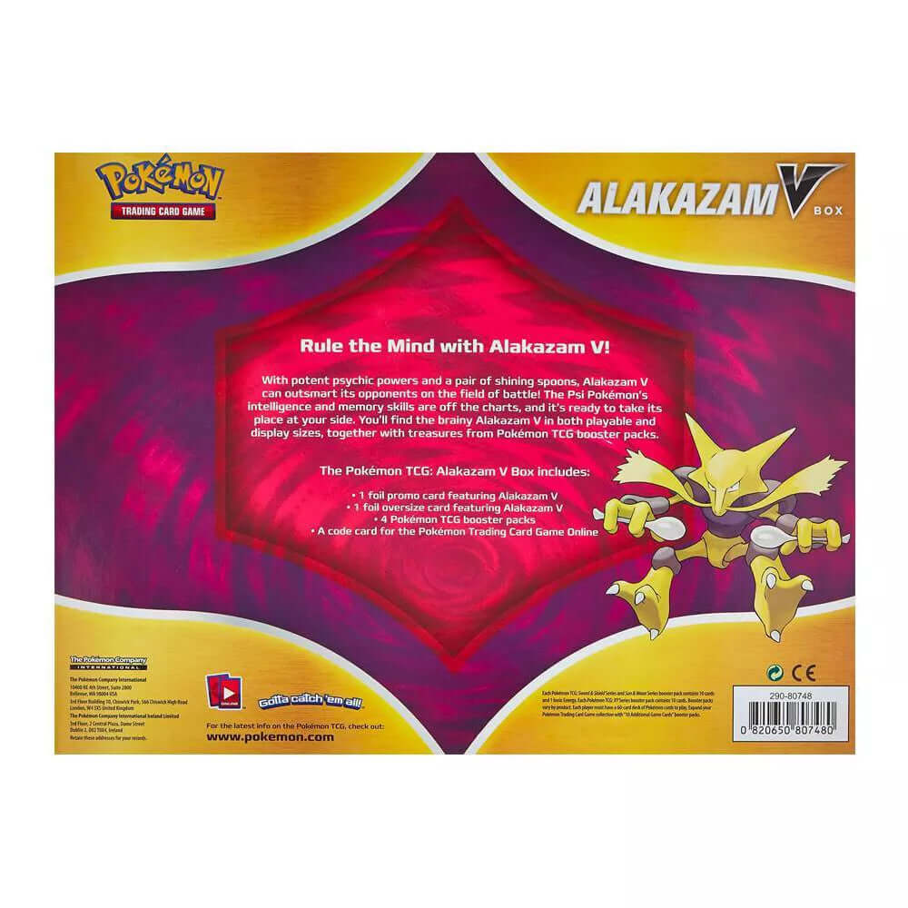 Pokémon TCG: Alakazam V Box Backside