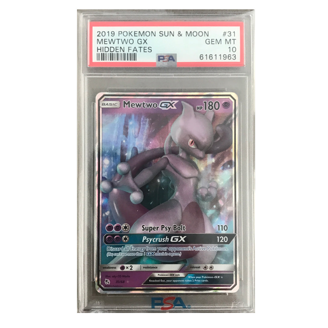 Mewtwo GX PSA 10 - #31 - Hidden Fates