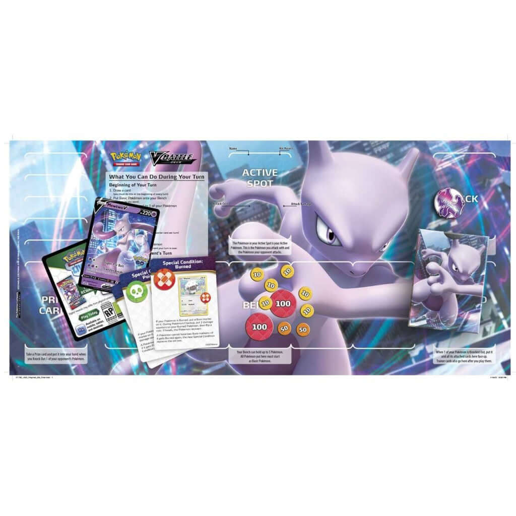 Pokemon TCG: Pokémon GO Mewtwo V Battle Deck Playmat - The Wright TCG