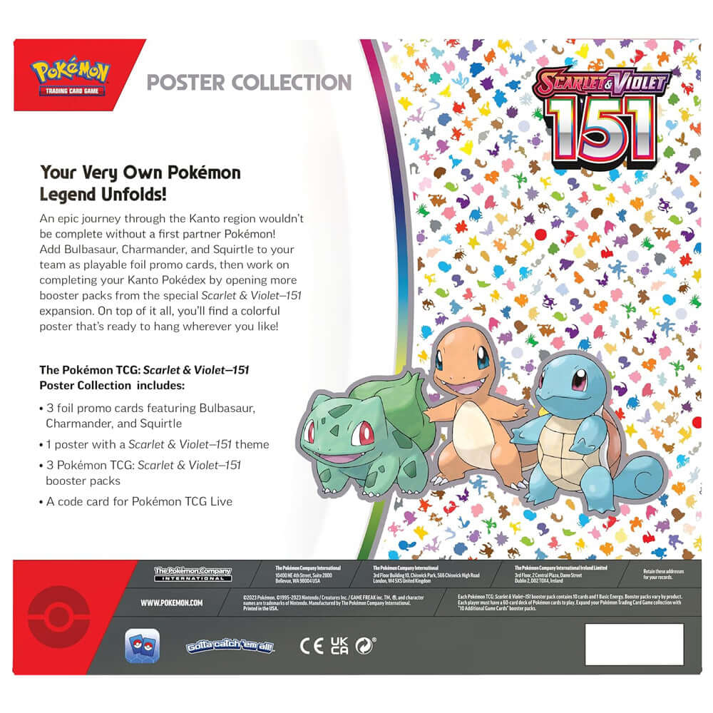 Pokemon TCG: Scarlet & Violet - 151 Poster Collection Back Backside - The Wright TCG