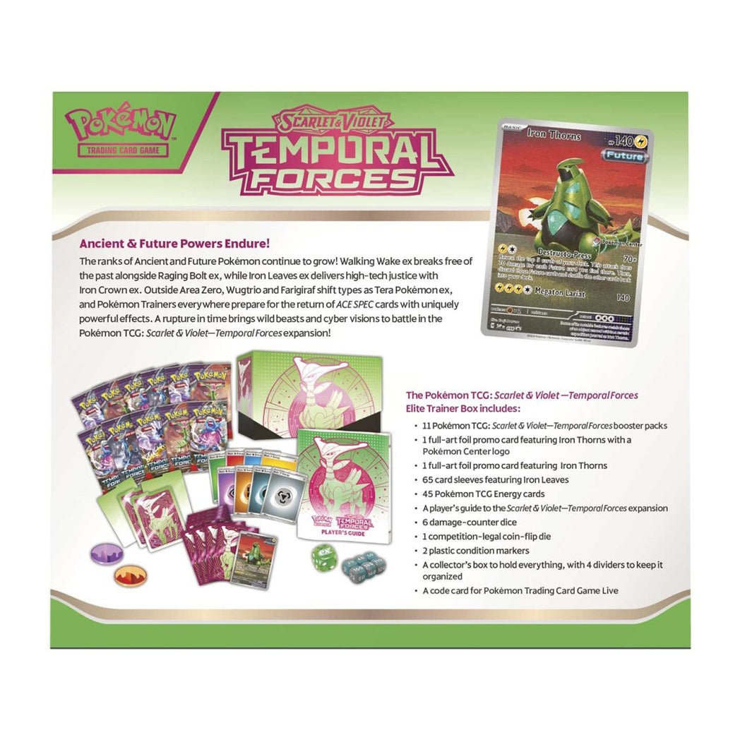 Pokemon TCG: Scarlet & Violet Temporal Forces Pokemon Center Elite Trainer Box (Iron Leaves) - The Wright TCG