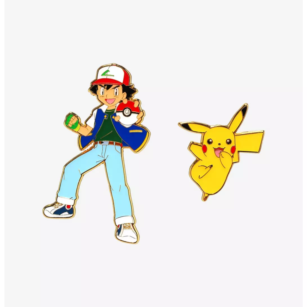 Pokémon Ash & Pikachu Enamel Pin Set